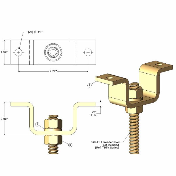 Ceiling Hanger Bracket w Nut 01