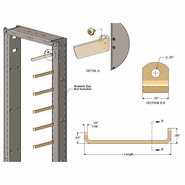 Cable Bracket w hardware long 01