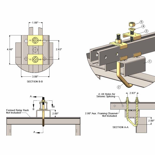 Cable Support VBolt Kit Aux Ch 01