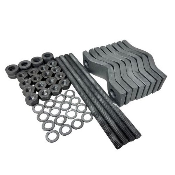 heavy duty 1/2" thick pipe to pipe clamp set all components dis-assembled
